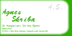 agnes skriba business card