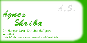 agnes skriba business card